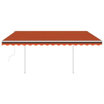 Markise Automatisch mit LED & Windsensor 4x3 m Orange & Braun