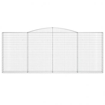 Gabionen mit Hochbogen 3 Stk. 400x30x160/180cm Verzinktes Eisen