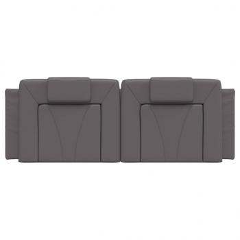 Kopfteil-Kissen Grau 120 cm Kunstleder