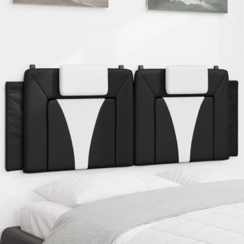 ARDEBO.de - Kopfteil-Kissen Schwarz und Weiß 120 cm Kunstleder