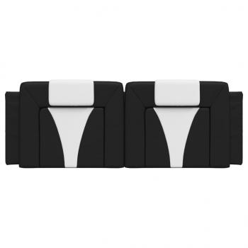 Kopfteil-Kissen Schwarz und Weiß 120 cm Kunstleder