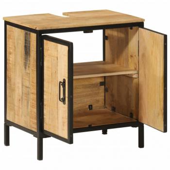 Waschbeckenunterschrank 55x35x60 cm Massivholz Mango und Eisen