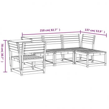 5-tlg. Garten-Lounge-Set Massivholz Douglasie