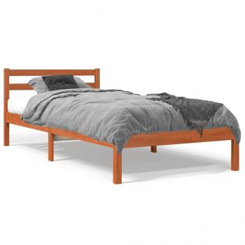 ARDEBO.de - Massivholzbett ohne Matratze Wachsbraun 90x200 Kiefernholz