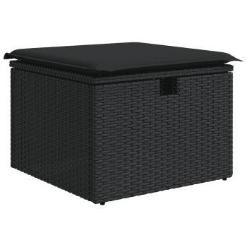 4-tlg. Garten-Sofagarnitur mit Kissen Schwarz Poly Rattan
