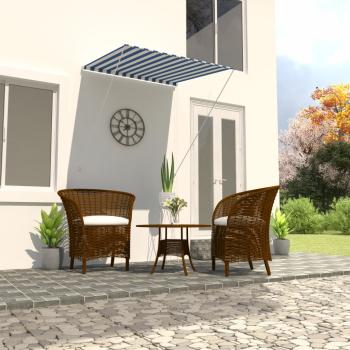 ARDEBO.de - Einziehbare Markise 100×150 cm Blau und Weiß