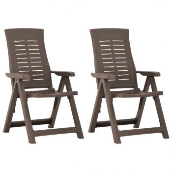 ARDEBO.de - Verstellbare Gartenstühle 2 Stk. Kunststoff Mokkabraun