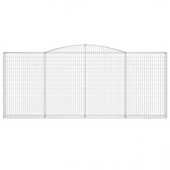 Gabionen mit Hochbogen 2 Stk. 400x30x160/180cm Verzinktes Eisen