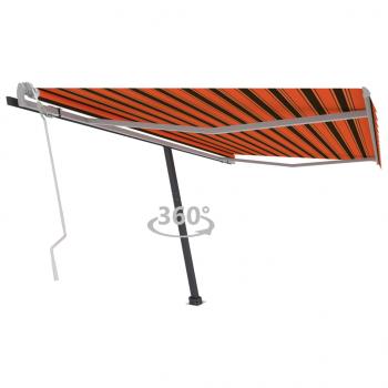 ARDEBO.de - Standmarkise Manuell Einziehbar 450x300 cm Orange/Braun
