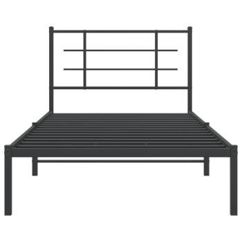 Bettgestell mit Kopfteil Metall Schwarz 100x200 cm