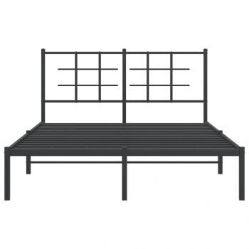 Bettgestell mit Kopfteil Metall Schwarz 140x190 cm