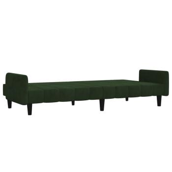 Schlafsofa 2-Sitzer Dunkelgrün Samt