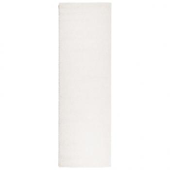 Teppich Shaggy Hochflor Modern Creme 80x250 cm