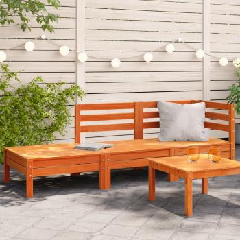ARDEBO.de - Gartensofa 3-Sitzer Wachsbraun Massivholz Kiefer