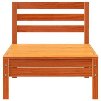 Gartensofa 3-Sitzer Wachsbraun Massivholz Kiefer