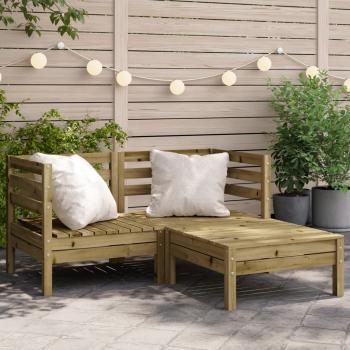 ARDEBO.de - Gartensofa 2-Sitzer mit Hocker Kiefernholz Imprägniert