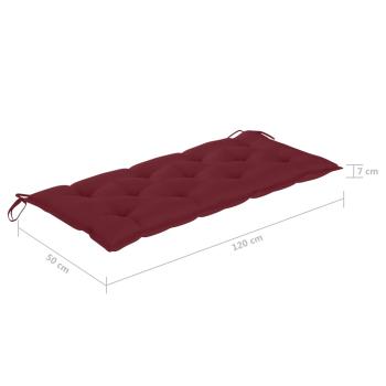 Gartenbank-Auflage Weinrot 120x50x7 cm Oxford-Gewebe