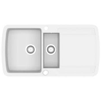 Granitspüle Doppelbecken Weiß