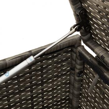 Gartentruhe Grau 283L Poly Rattan