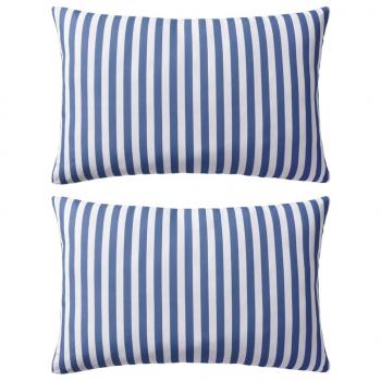 ARDEBO.de - Gartenkissen 2 Stk. Streifenmuster 60 x 40 cm Marineblau