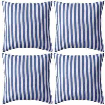 ARDEBO.de - Gartenkissen 4 Stk. Streifenmuster 45 x 45 cm Marineblau