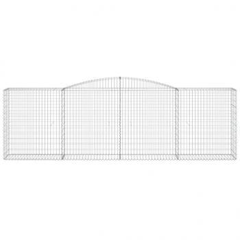 Gabionen mit Hochbogen 10 Stk 400x50x120/140cm Verzinktes Eisen
