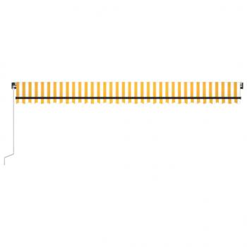Markise Manuell Einziehbar mit LED 600x350 cm Gelb & Weiß