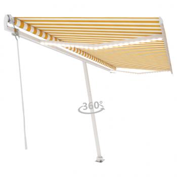 Markise Automatisch mit LED & Windsensor 500x300 cm Gelb/Weiß