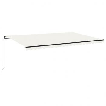 Markise Manuell Einziehbar mit LED 500x350 cm Creme