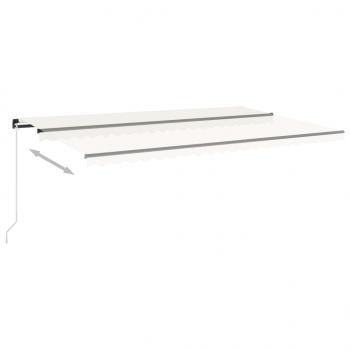 Markise Manuell Einziehbar mit LED 500x350 cm Creme