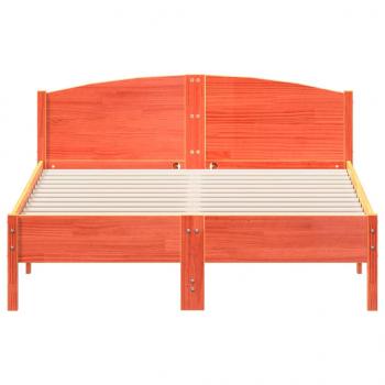 Massivholzbett ohne Matratze Wachsbraun 135x190 cm Kiefernholz