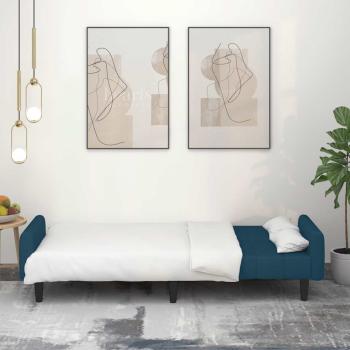 Schlafsofa 2-Sitzer Blau Samt