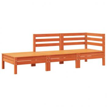 Gartensofa mit Kissen und Fußhocker Massivholz Kiefer