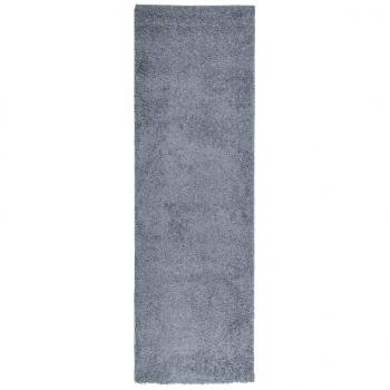 Teppich Shaggy Hochflor Modern Blau 80x250 cm