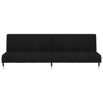 Schlafsofa 2-Sitzer Schwarz Samt