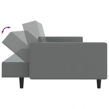 Schlafsofa 2-Sitzer Grau Kunstleder