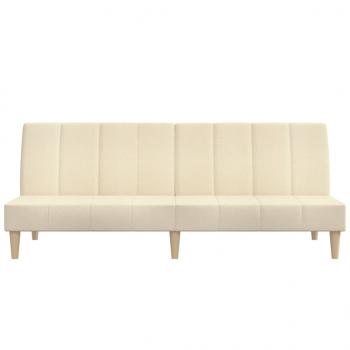 Schlafsofa 2-Sitzer Creme Stoff