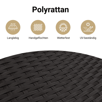 5-tlg. Garten-Sofagarnitur mit Kissen Schwarz Poly Rattan