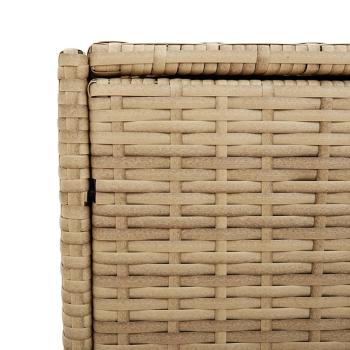 Gartentruhe mit Rollen Beige 283L Poly Rattan