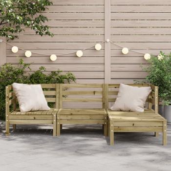 ARDEBO.de - Gartensofa 3-Sitzer mit Hocker Kiefernholz Imprägniert