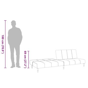 Schlafsofa 2-Sitzer Dunkelgrau Samt