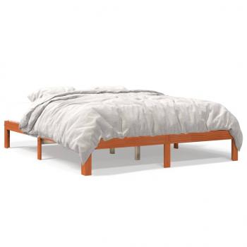 ARDEBO.de - Massivholzbett ohne Matratze Wachsbraun 180x200 Kiefernholz