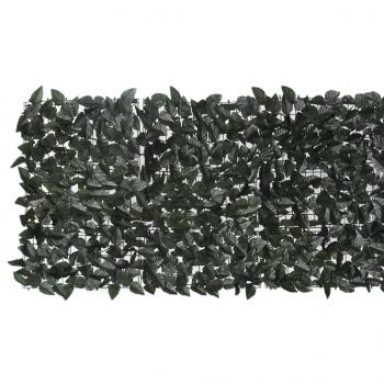 Balkon-Sichtschutz mit Dunkelgrünen Blättern 300x75 cm  