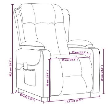 Massagesessel Elektrisch Dunkelgrau Stoff