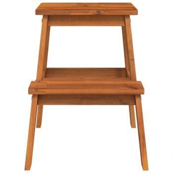 Tritthocker mit 2 Stufen 40x38x50 cm Massivholz Akazie