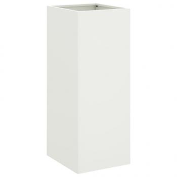 Pflanzkübel Weiß 32x27,5x75 cm Kaltgewalzter Stahl