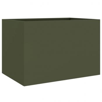 Pflanzkübel Olivgrün 62x40x39 cm Kaltgewalzter Stahl