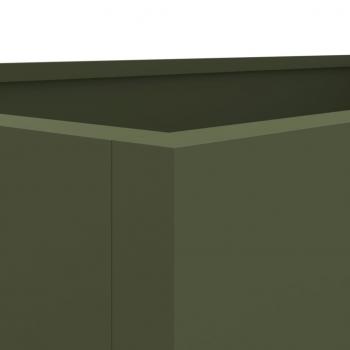 Pflanzkübel Olivgrün 62x40x39 cm Kaltgewalzter Stahl