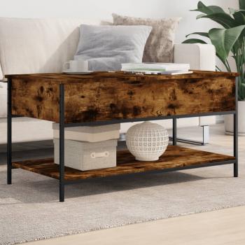 ARDEBO.de - Couchtisch Räuchereiche 100x50x50 cm Holzwerkstoff und Metall