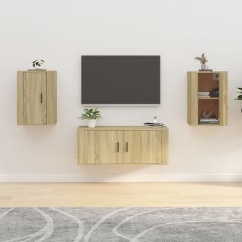 ARDEBO.de - TV-Wandschränke 2 Stk. Sonoma-Eiche 40x34,5x60 cm